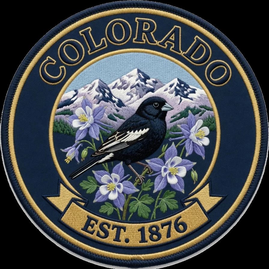 The Colorado crest — embroidered heritage medallion