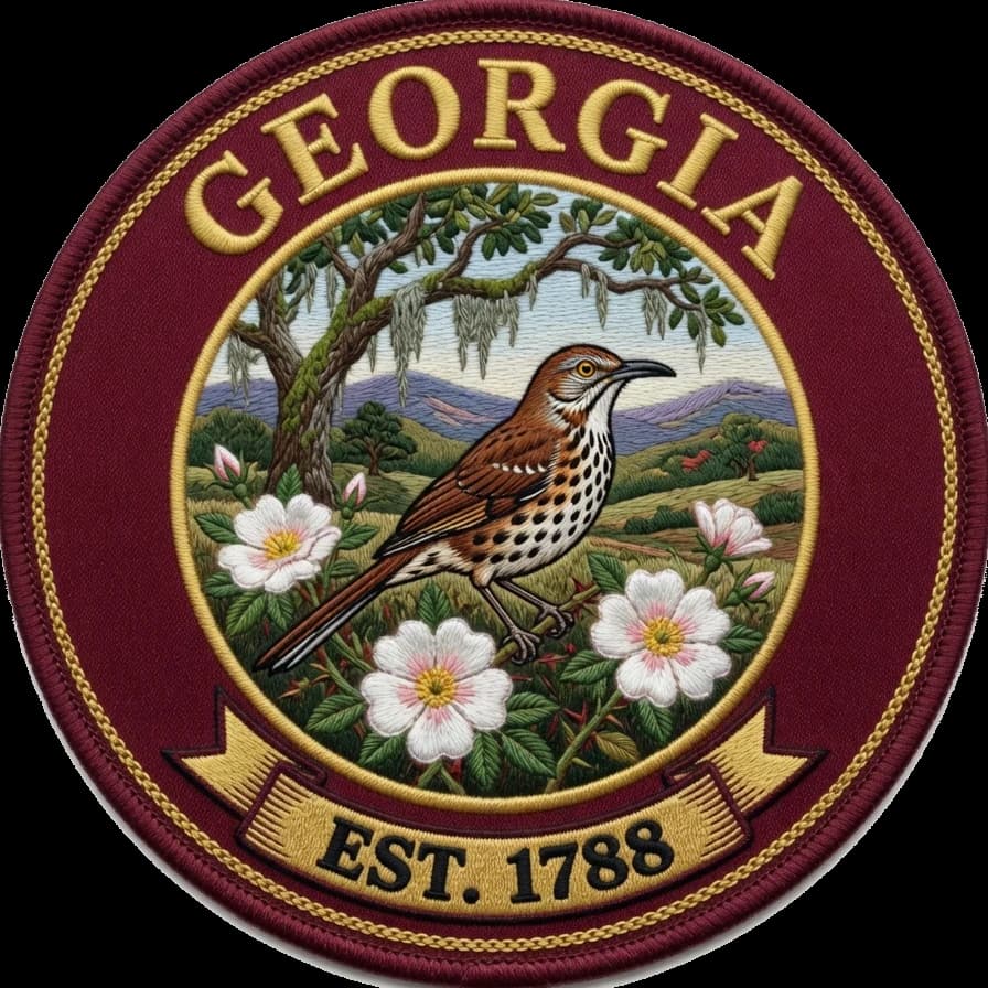 The Georgia crest — embroidered heritage medallion