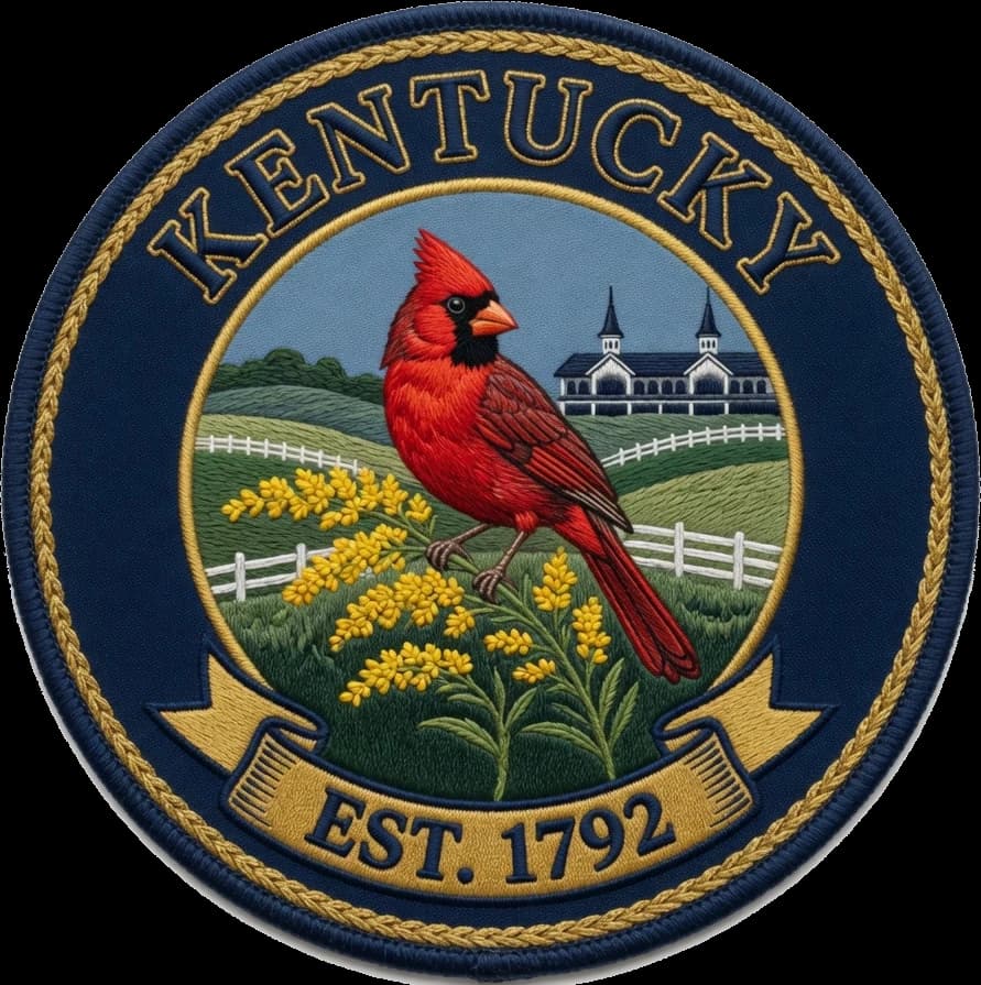The Kentucky crest — embroidered heritage medallion