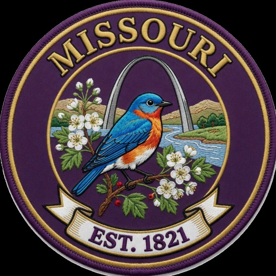 The Missouri crest — embroidered heritage medallion