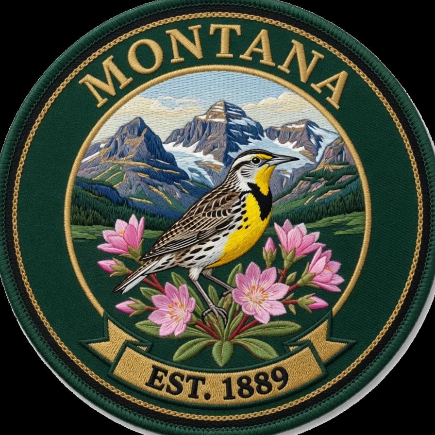 The Montana crest — embroidered heritage medallion