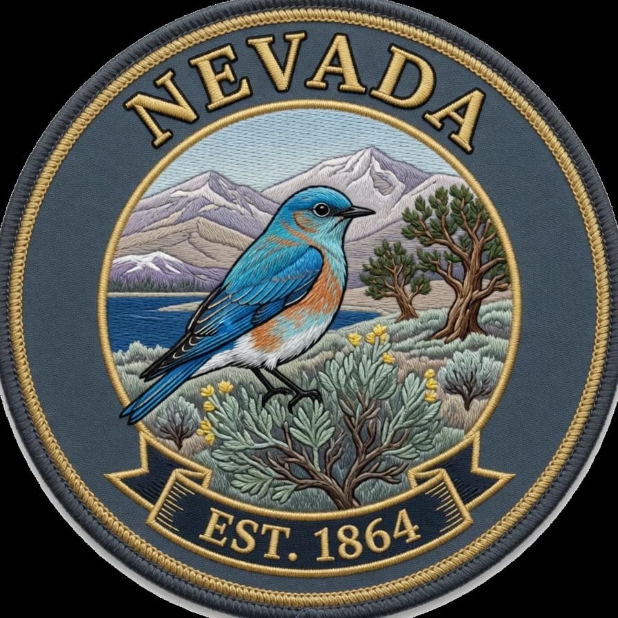 The Nevada crest — embroidered heritage medallion