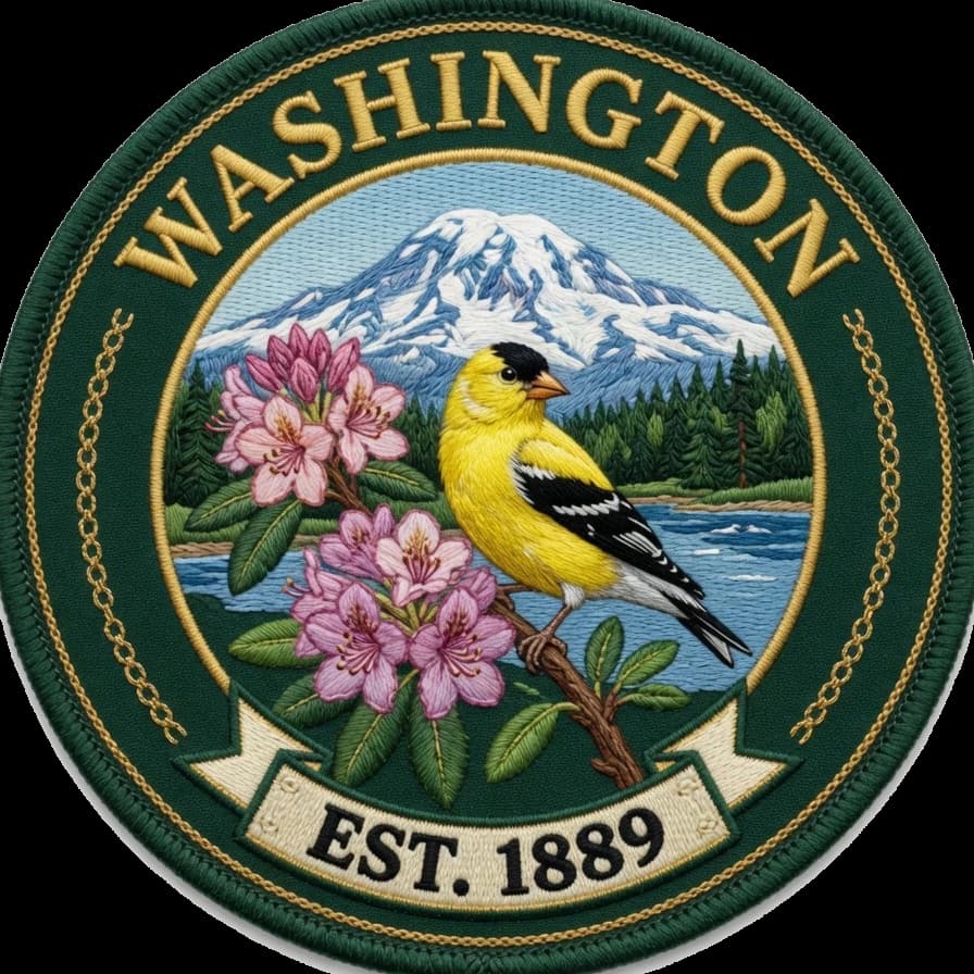 The Washington crest — embroidered heritage medallion