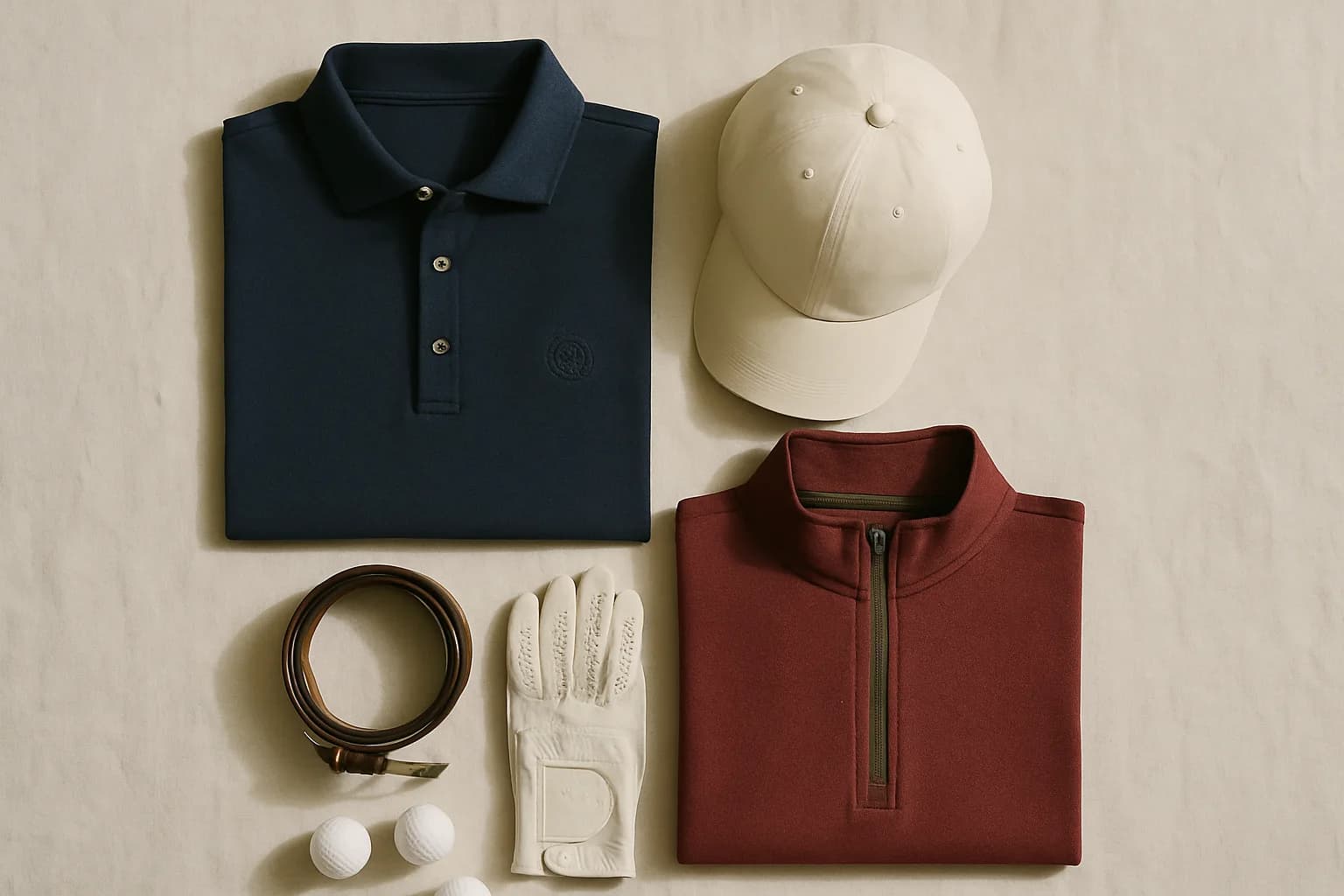 A flat-lay of the complete Atticus Reed outfit