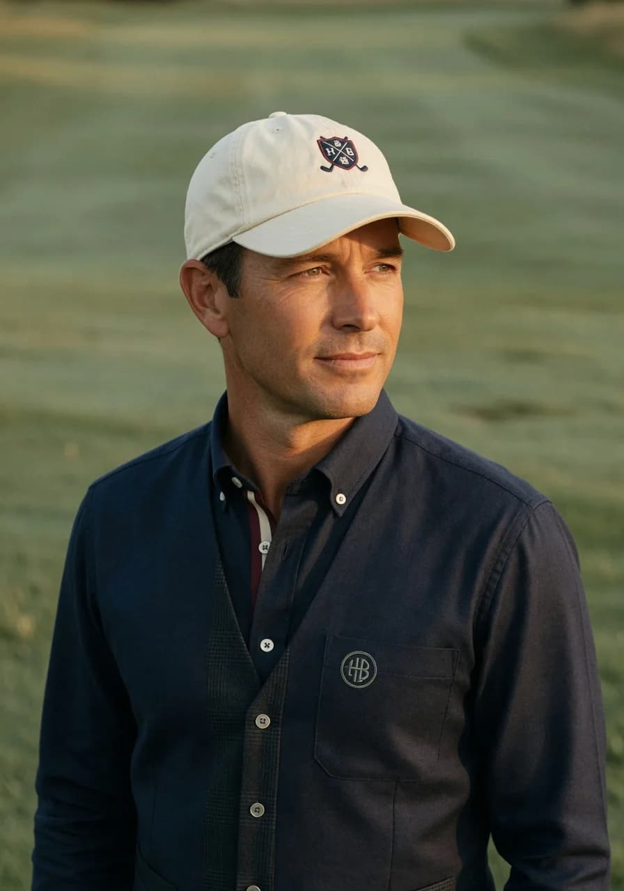 A man under the brim of an ivory State Cap