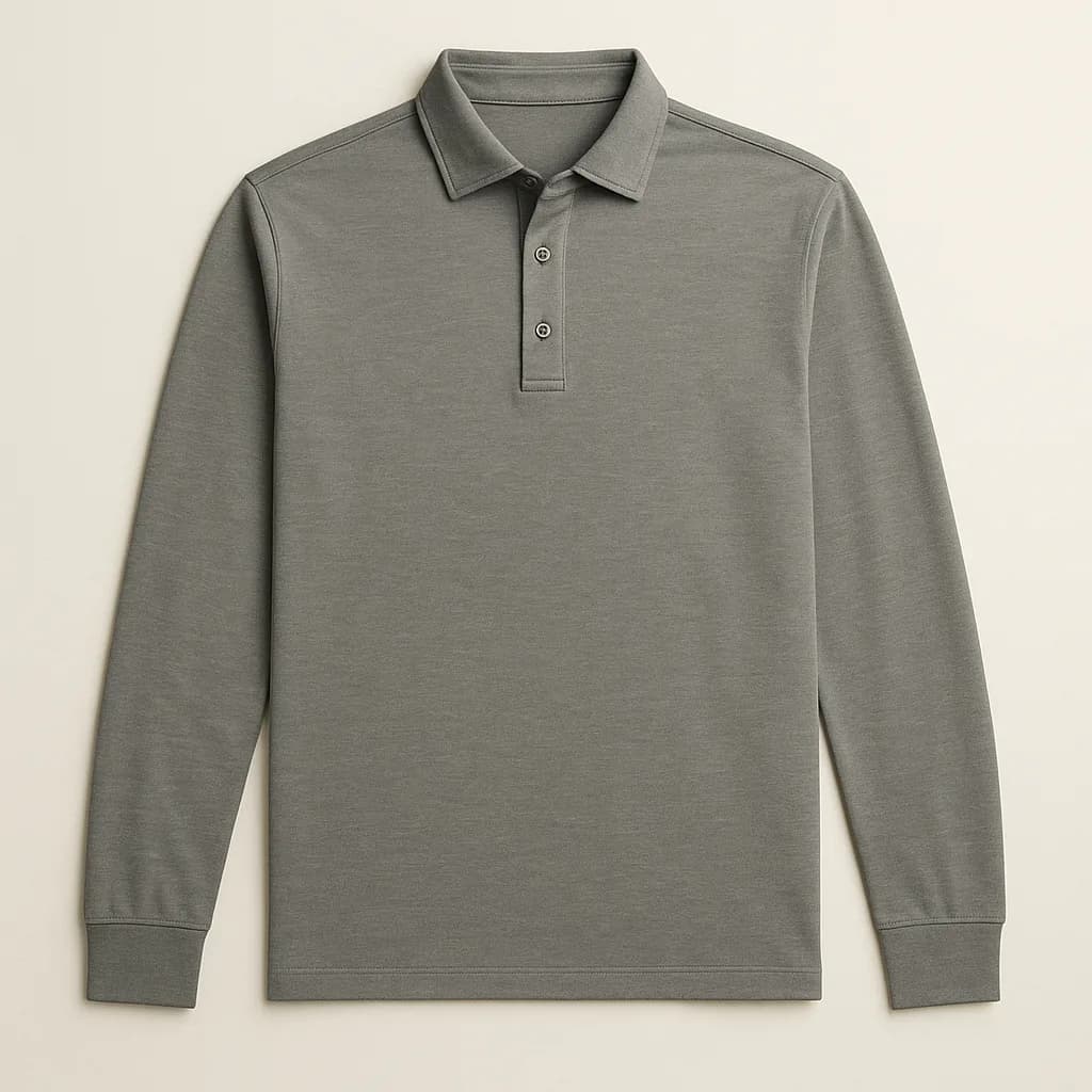 Delaware The Long-Sleeve State Polo — the Delaware crest on long-sleeve state polo.